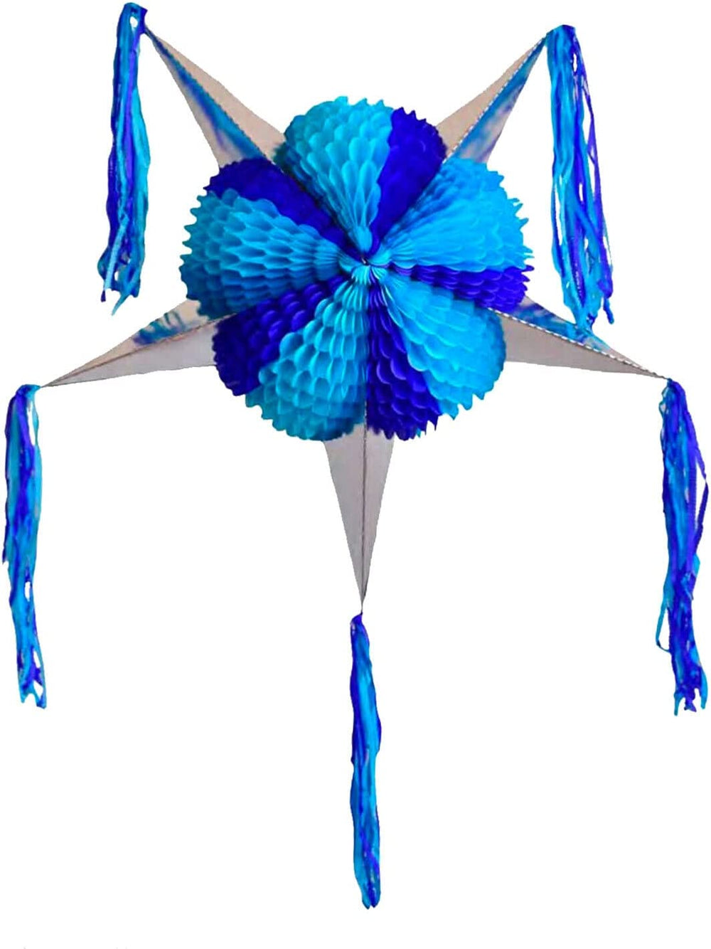 Handmade Mexican Star Pinata, Blue color