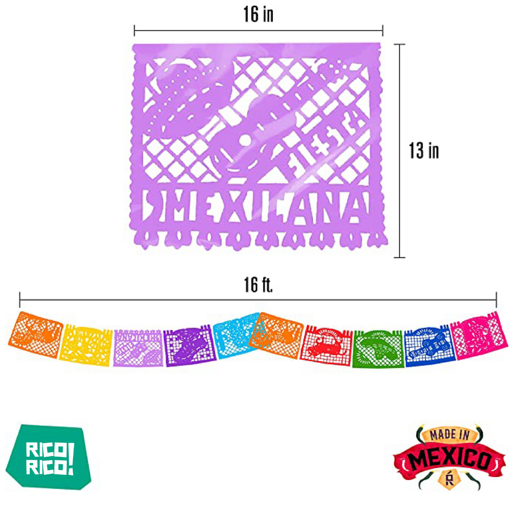 Papel Picado Mariachi Mexican Plastic Banner
