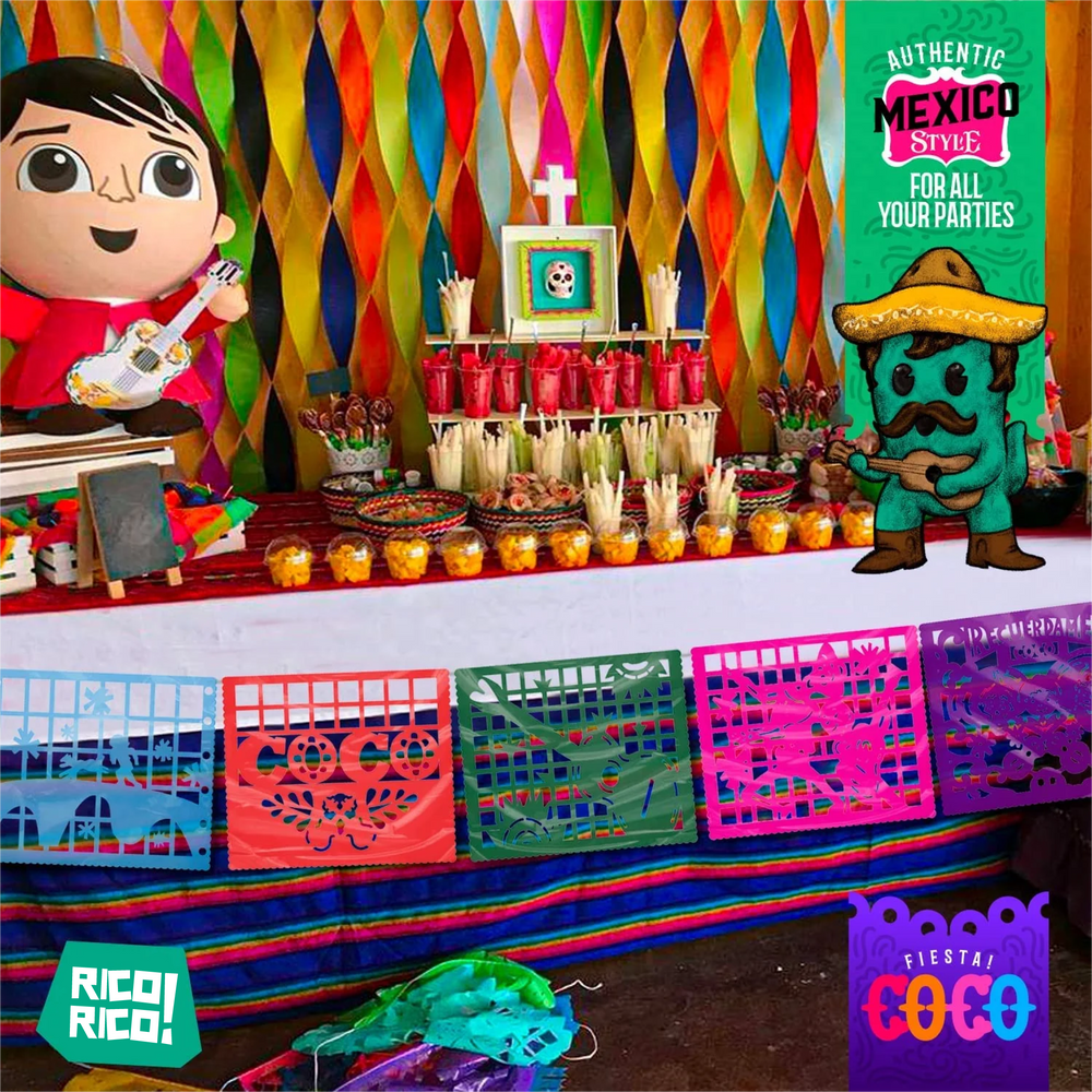Coco Party, Plastic Papel Picado Banner