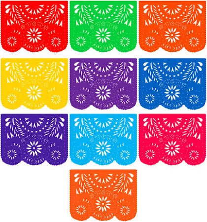 Multi-Color Papel Picado Mexican Banner Fiesta Decoration