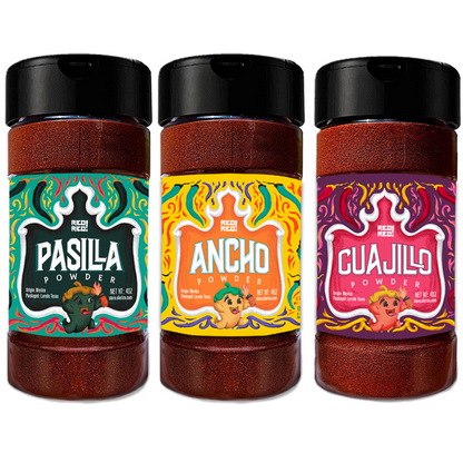 Chile Powder 3 Pack Bundle - Ancho, Guajillo, and Pasilla