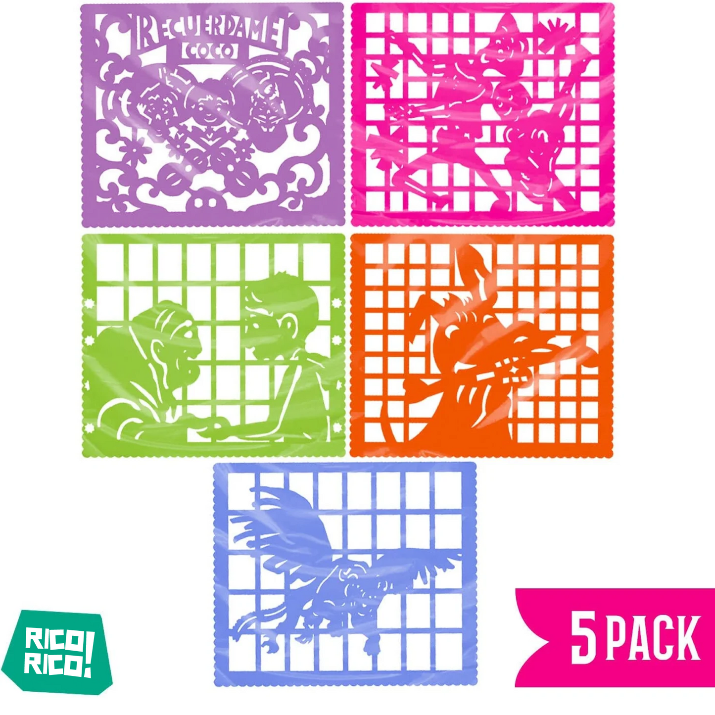 Coco Party, Plastic Papel Picado Banner