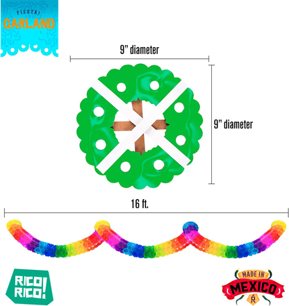 Rainbow Garland Mexican Party Decorations