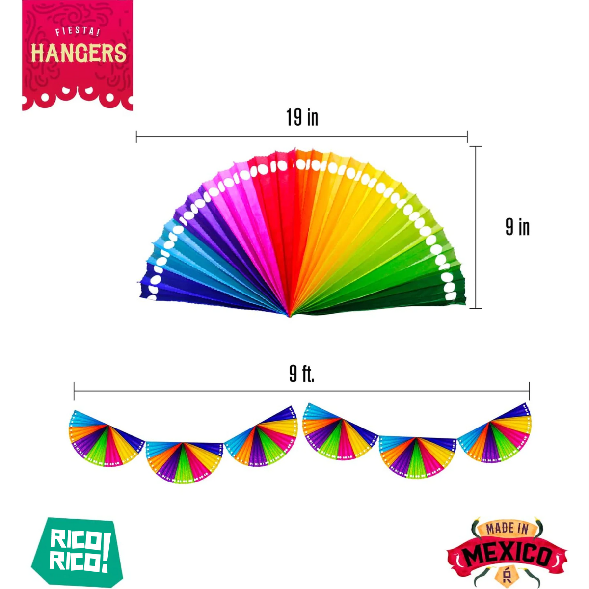 Multicolor Fiesta Paper Fan Banner