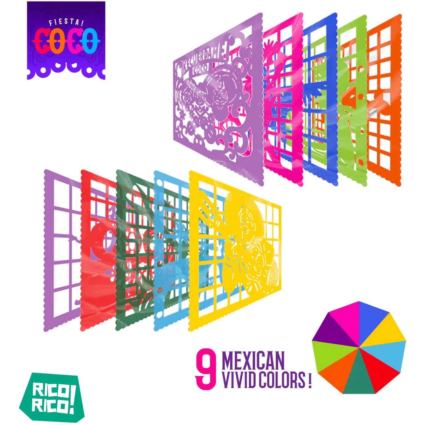 Coco Party, Plastic Papel Picado Banner