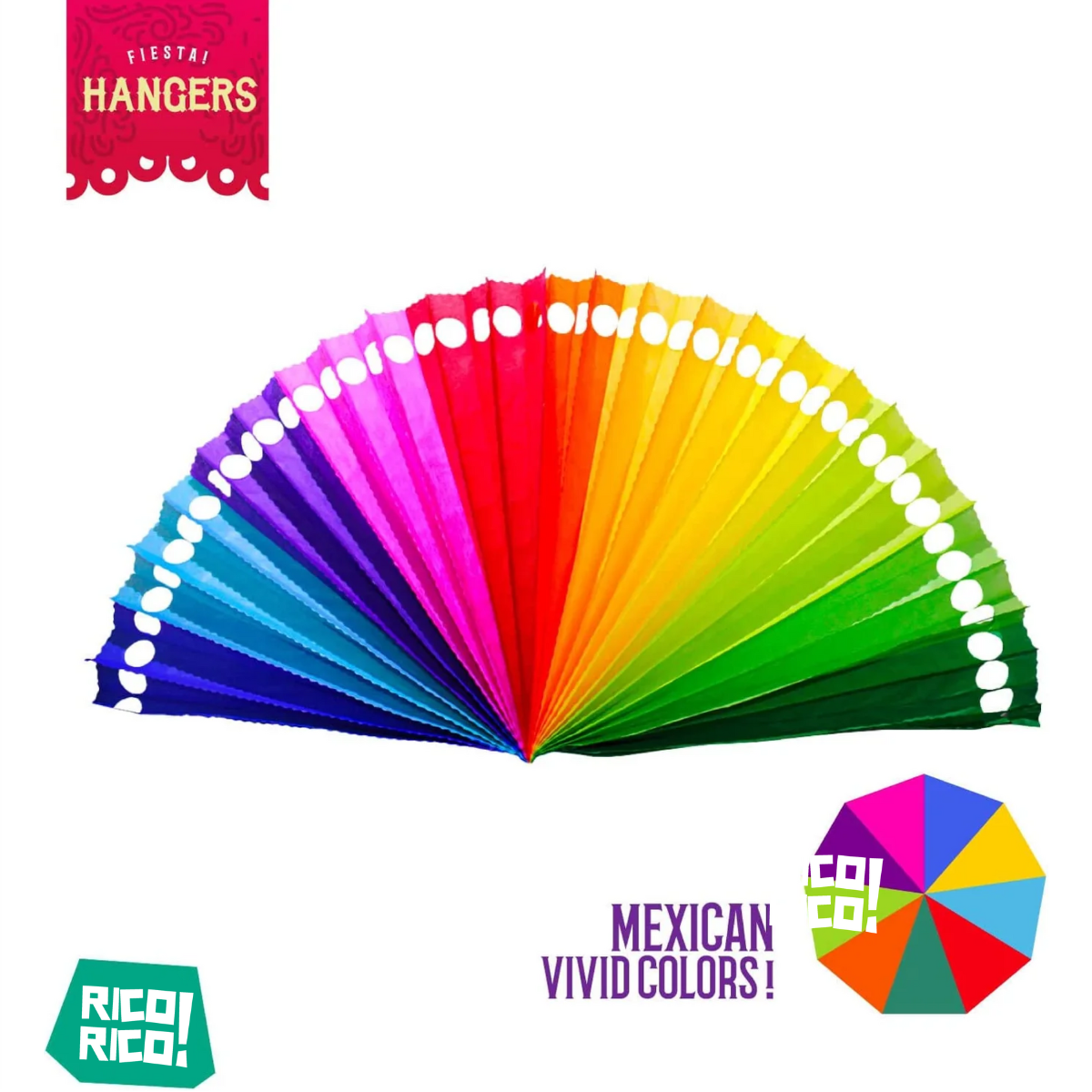 Multicolor Fiesta Paper Fan Banner