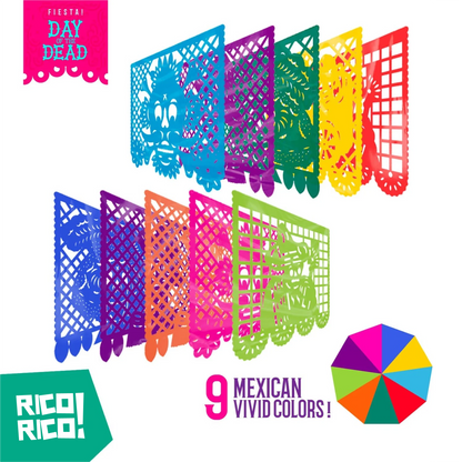 Day of the Dead Party Decorations, Plastic Papel Picado Banner