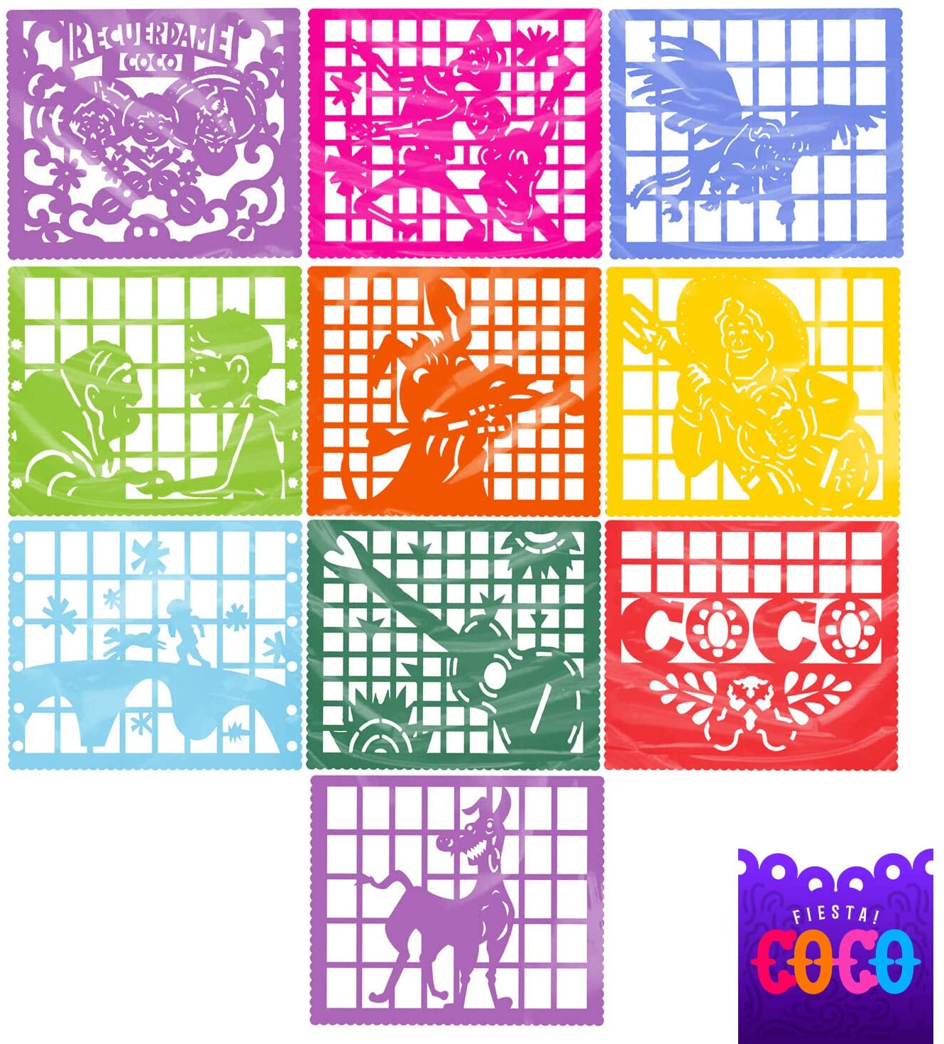 Coco Party, Plastic Papel Picado Banner - Ole Rico